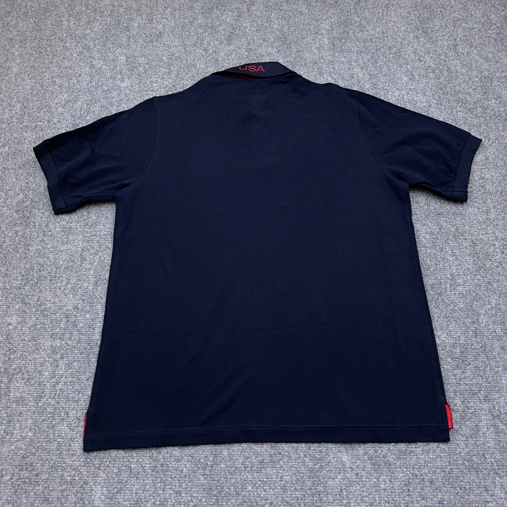 NEW Hermes Sellier Polo Shirt Men's Medium Navy Blue USEF Equestrian USA Team - Picture 10 of 11